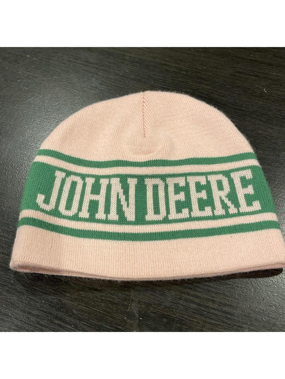 Pink Green Preppy John Deere Beanie Unisex One Size